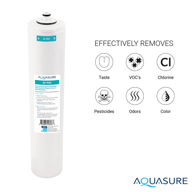 Aquasure Premier Series Complete 4-Stage Quick Twist Filter Replacement Cartridge Bundle Set AF-CP75 | Compatible with AS-PR75 4-Stage Under Sink Reverse Osmosis RO Water Filtration System - Image 3